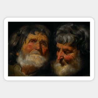 Two Studies of the Head of an Old Man by Jacob Jordaens Sticker